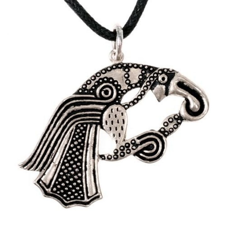 Viking Raaf Amulet Odin - Wodan 600 na. Chr. Verzilvert