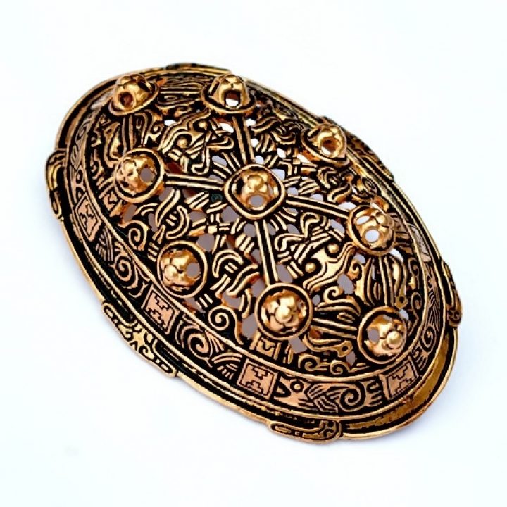 Viking Schildpad Ovaal Fibula in Brons, 9e eeuws (aanbieding)