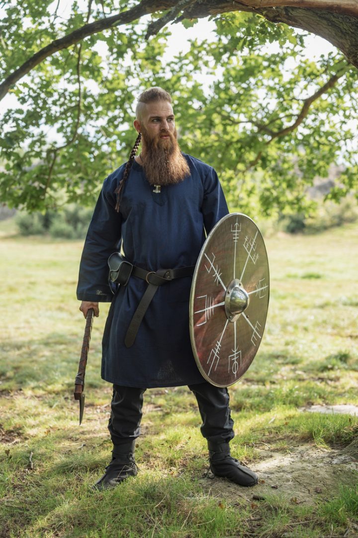 Viking-Romeins-Middeleeuws Tuniek in Blauw