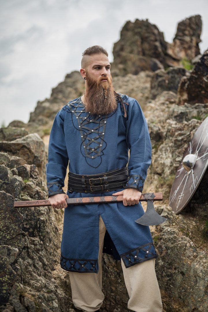 metaal Populair De onze Viking Tuniek, Katoen in Donkerblauw | Dragonheart