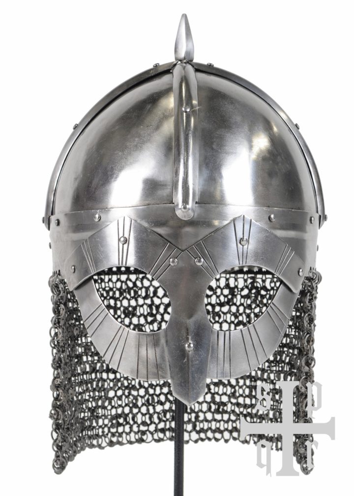 Gjermundbu-Helm, Wikinger Brillenhelm mit Kettenbrünne, 2 mm Stahl