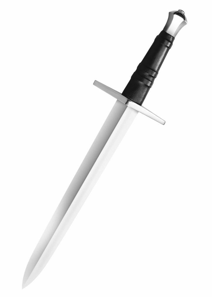Bastaarddolk met schede, bijbehorende dolk voor anderhalfhandige zwaarden, Scherp