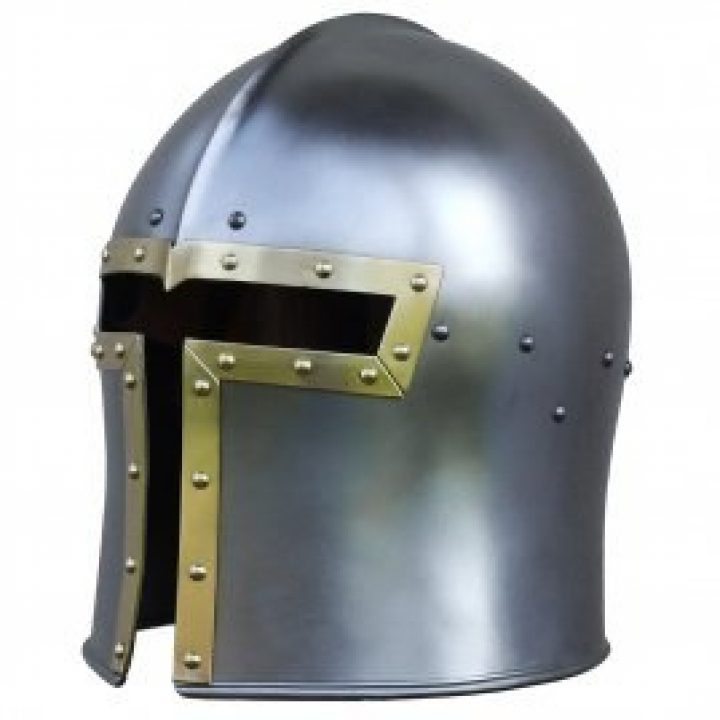 Barbuta Helm mit Messing Bordure 