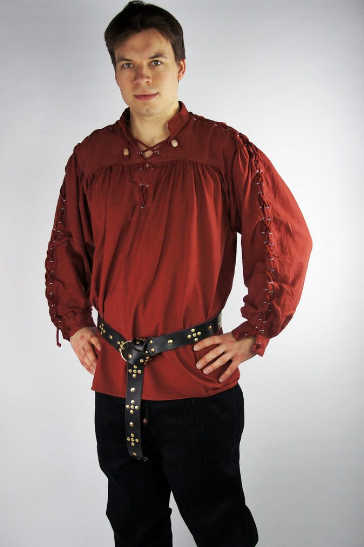 ​​​Middeleeuwse Blouse in Rood