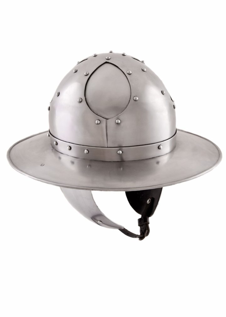 Eisenhut mit Wangenklappen, Mittelalter-Helm, 1,6 mm Stahl.