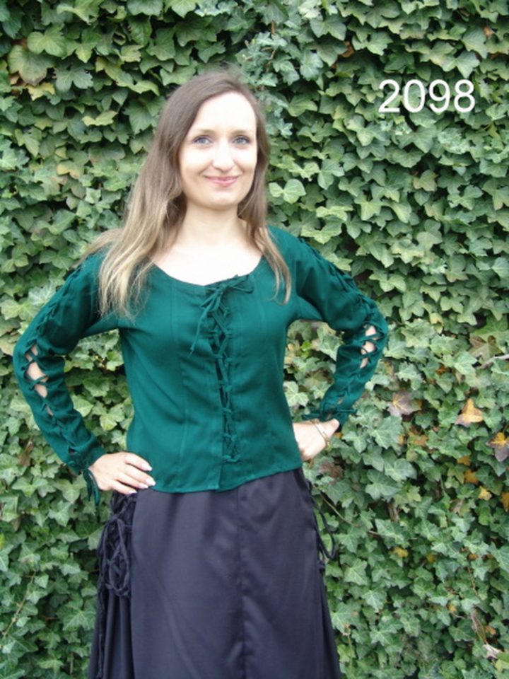 ​Middeleeuwse Dames Blouse in Groen