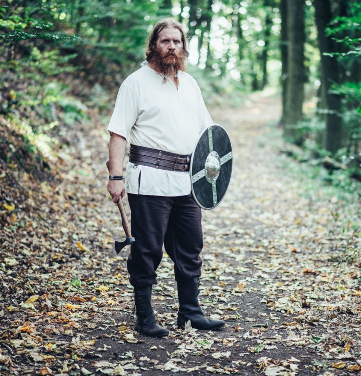 ​​Viking Riemgordel in Zwart Leder