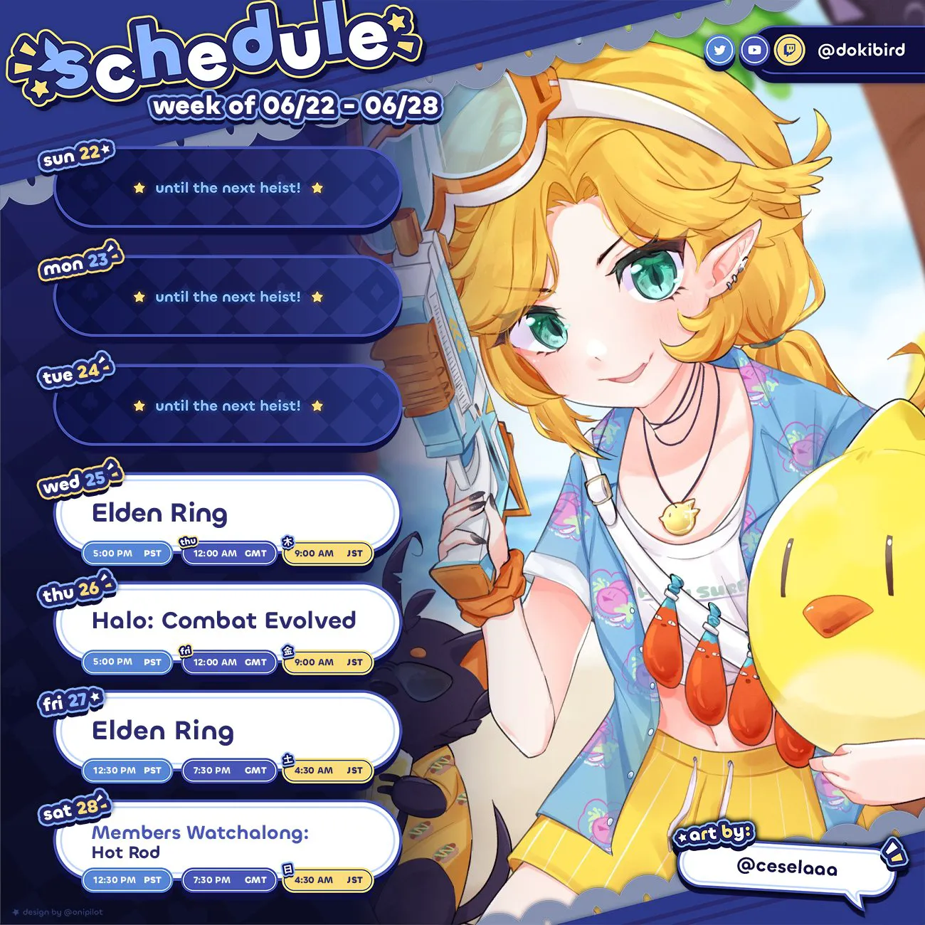 Dokibird週間スケジュール 2025/06/22-2024/06/28