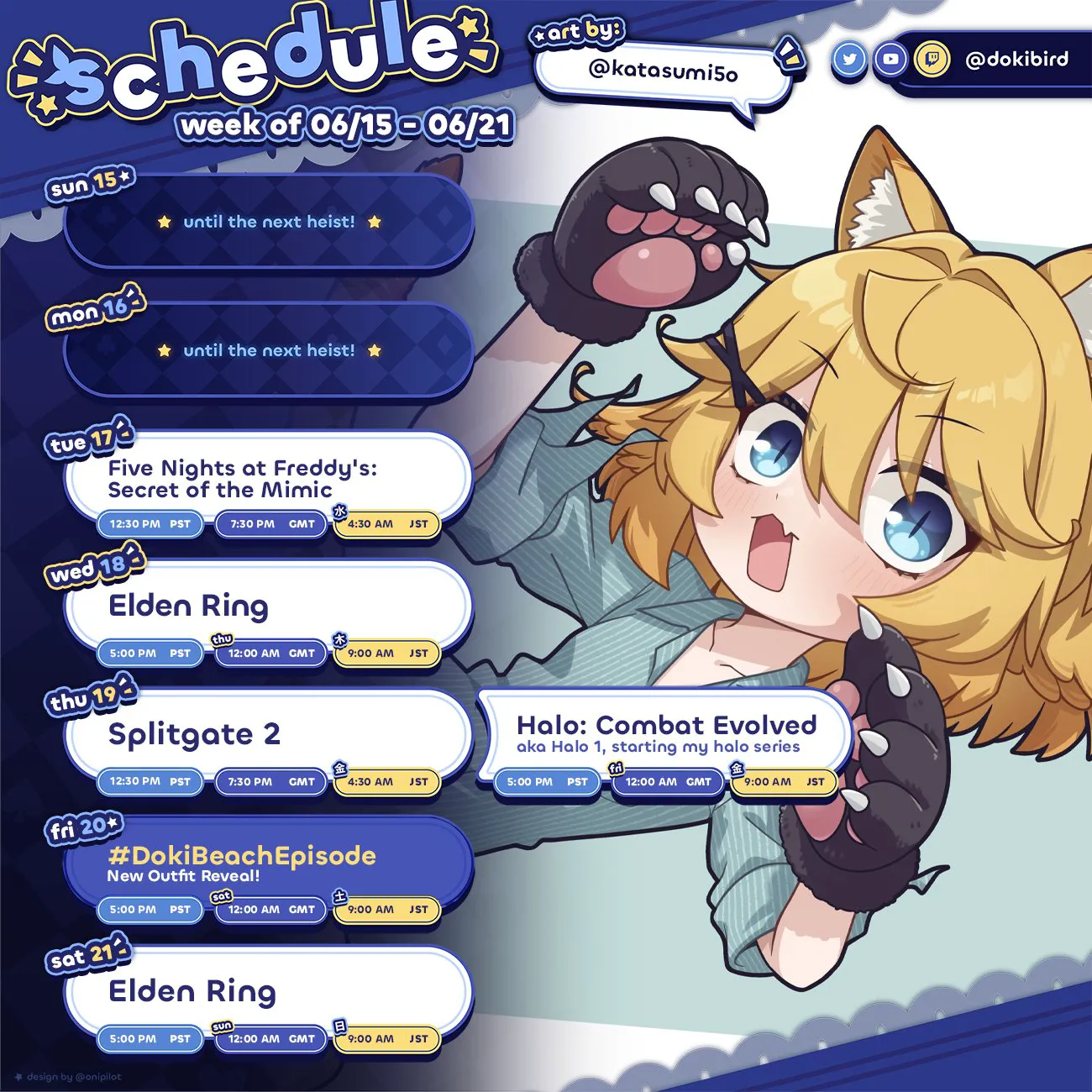 Dokibird週間スケジュール 2025/06/15-2024/06/21