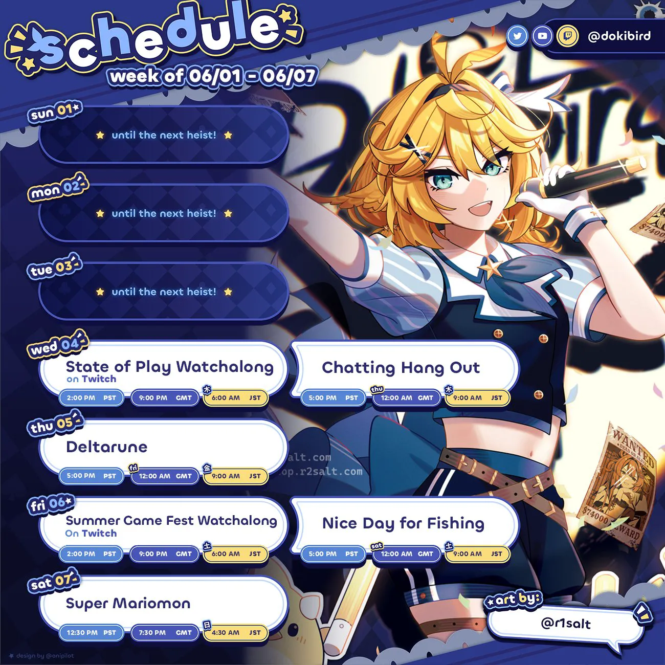 Dokibird週間スケジュール 2025/06/01-2024/06/07