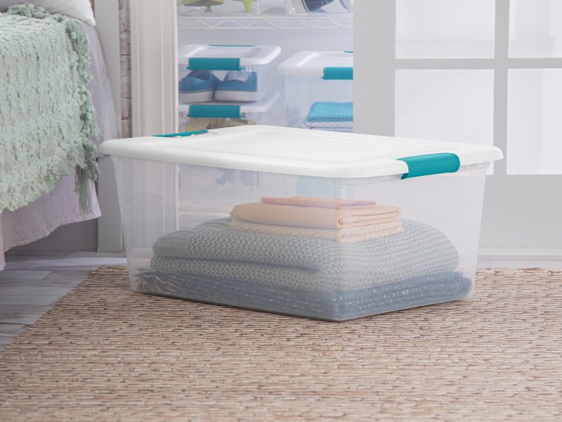 Sterilite 64 Qt. Latching Box Plastic, White, Set of 6 - Image 6