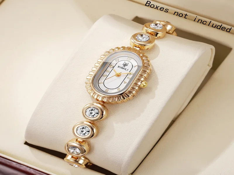 Elegant Rhinestone Bracelet Strap Women Watches Fashion Ladies Quartz Wristwatch Reloj Mujer Girls Clock Gift（Without Box）