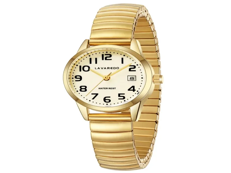 Gold Watches for Women Easy Reader Analog Ladies Quartz Watches with Stainless Steel Expansion Band, Waterproof Watches Gift For Women - Image 4