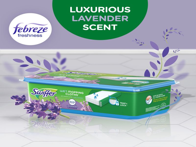Swiffer Sweep + Mop, Wet Pads Refill, Floor Cleaner, Cleaning Cloths, Lavender, 24 Count - Image 5