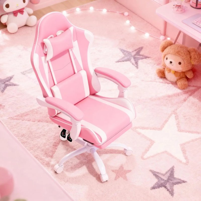Gaming Chair for Adults, Ergonomic Computer Chair with Linkage Armrests,Height Adjustable Gamer Chair with Footrest and Headrest - Image 8