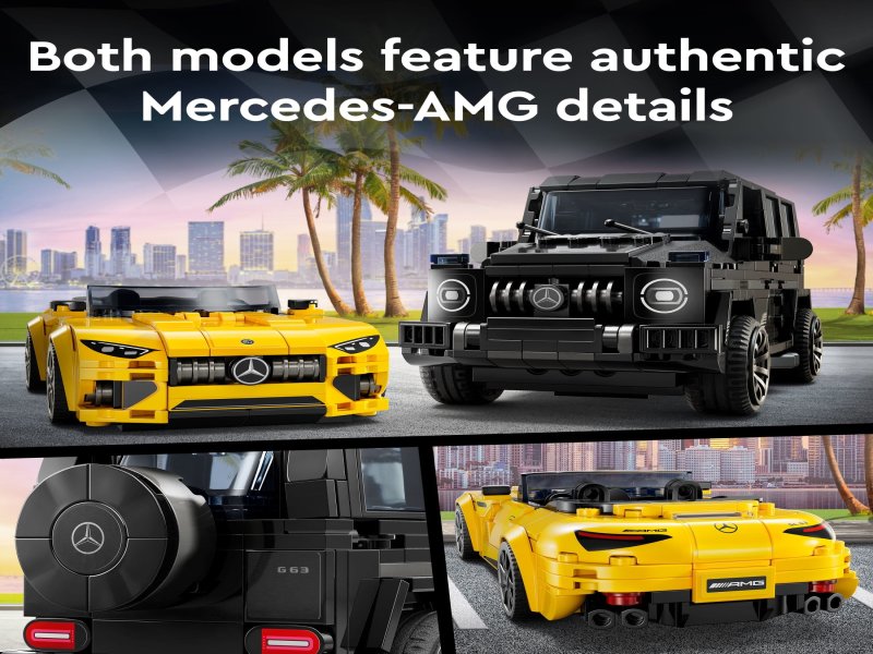 LEGO Speed Champions Mercedes-AMG G 63 & Mercedes-AMG SL 63 Toy Cars - Building Toys Set for Boys & Girls, Ages 10+ - Gift for Birthdays - W/ 2 Minifigures - 76924 - Image 7