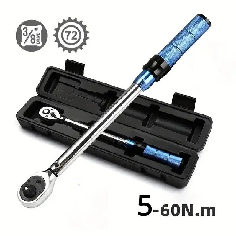 5-60N.m Torque Wrench 3/8 Inch Square Drive Torques Key ±3% High Precision Torque Wrench Professional Bicycle Automotive Tool - Image 1