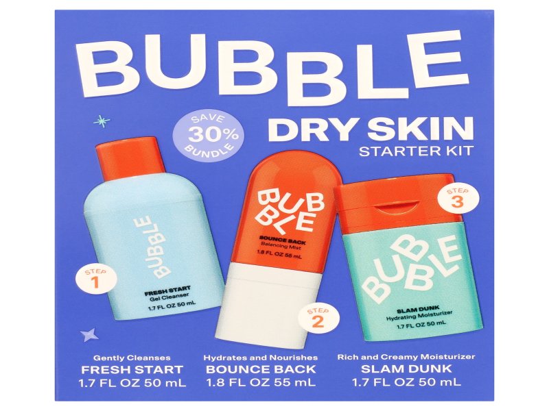 Bubble Skincare 3-Step Hydrating Routine Bundle, for Normal to Dry Skin, Unisex, Set of 3 - Image 3