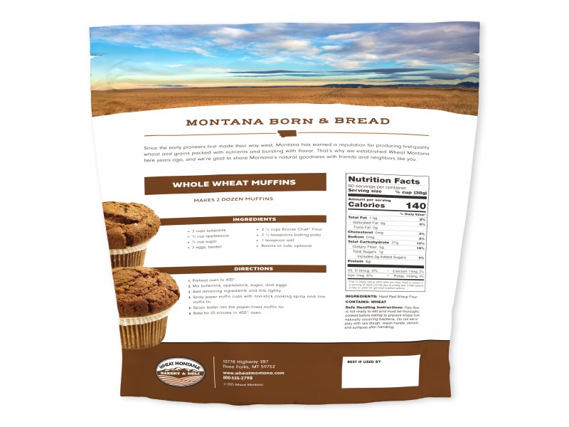Wheat Montana Bakery, Bronze Chief Whole Wheat Flour, Non-GMO Verified, Certified Kosher, 5 lbs - Image 2