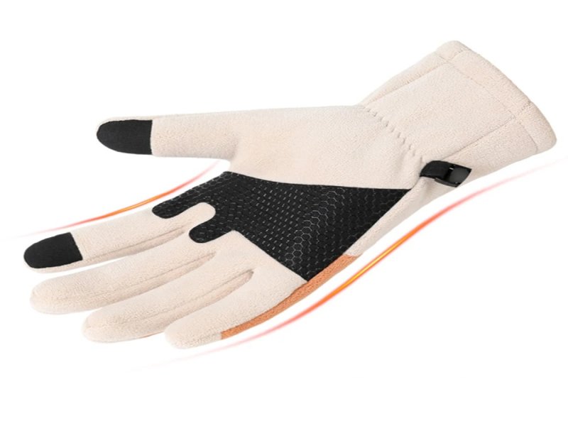 Fleece warm gloves for autumn and winter outdoor cycling gloves, windproof and waterproof gloves - Image 2