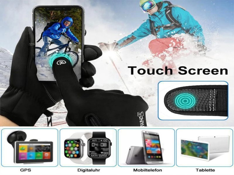 M-XXL USB Touch Screen Gloves Heated Motorcycle Gloves Cycling Running Ski Winter Gloves Hiking Walking Anti-Slip Glove - Image 5