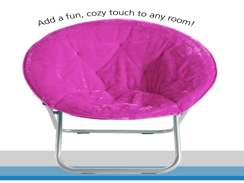 Mainstays Faux Fur Saucer™ Chair, Pink - Image 5