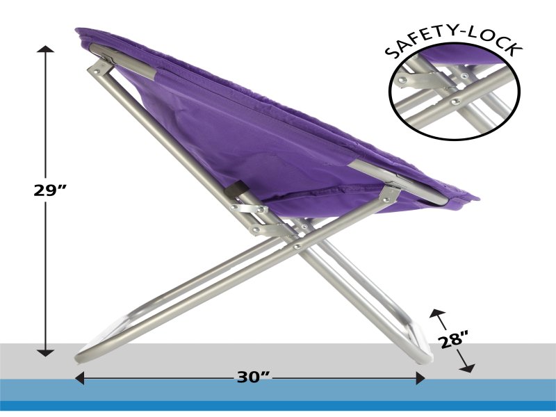 Mainstays Faux Fur Folding Chair, Purple - Image 5