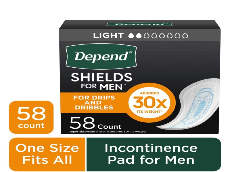 (3 pack) Depend Shields Incontinence Pads for Men, Light Absorbency, 58 Count - Image 3