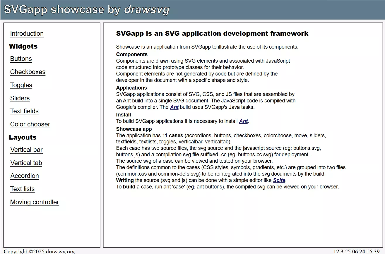 SVGapp framework