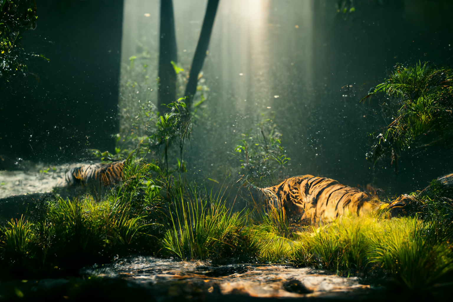 Premium AI Image  Urban Jungle Unleashed Tiger Captured in NYC's