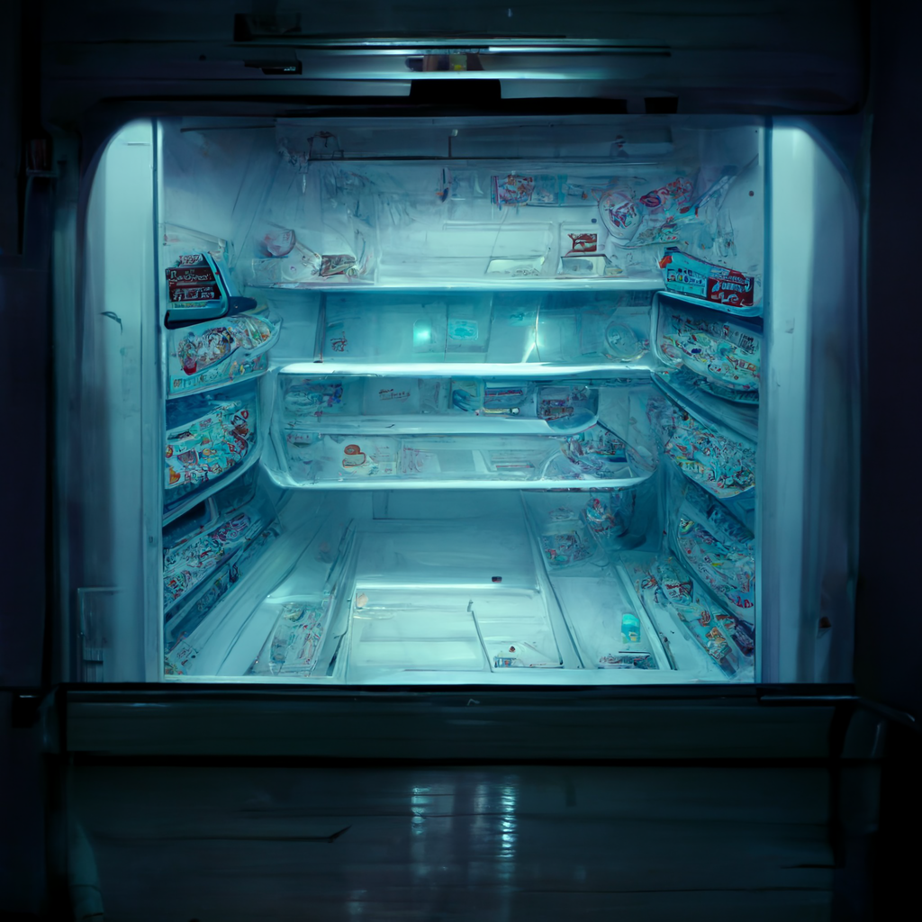 Nighttime Open Fridge Fridge Light On AI-generated image 2356236919