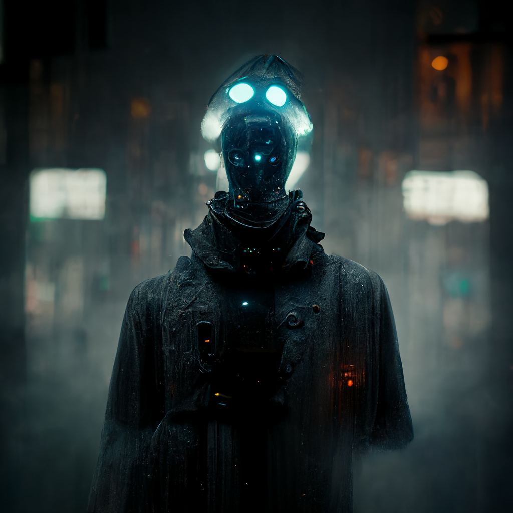 prompthunt: portrait of a man, standing in a hall of cyberpunk megacomplex;  hyperrealistic, 4K wallpaper, cinematic lighting, highly detailed and  beautiful