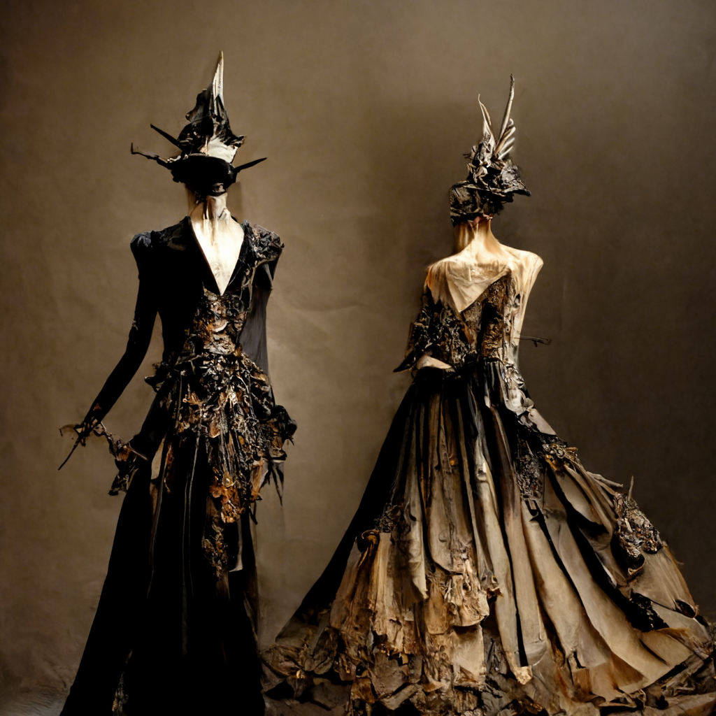 prompthunt: fashion design manuscript, john galliano style, dark fairy tale  style