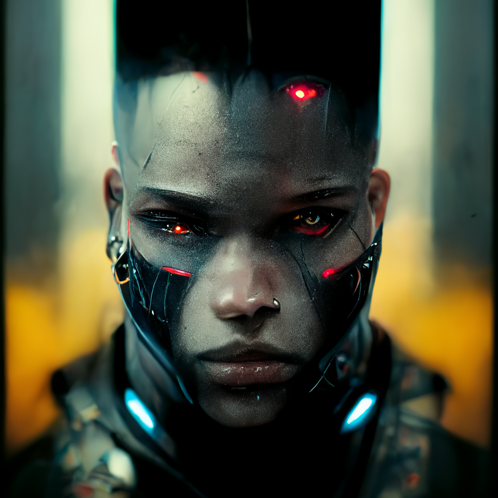 a portrait of a cybernetic batman, cyberpunk concept