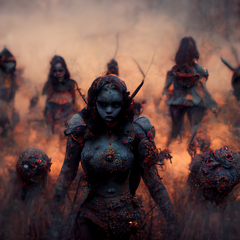 frisky warrior women attacked by horde of rude goblins, by sabu and  @calmdraws, octane render - prompthunt