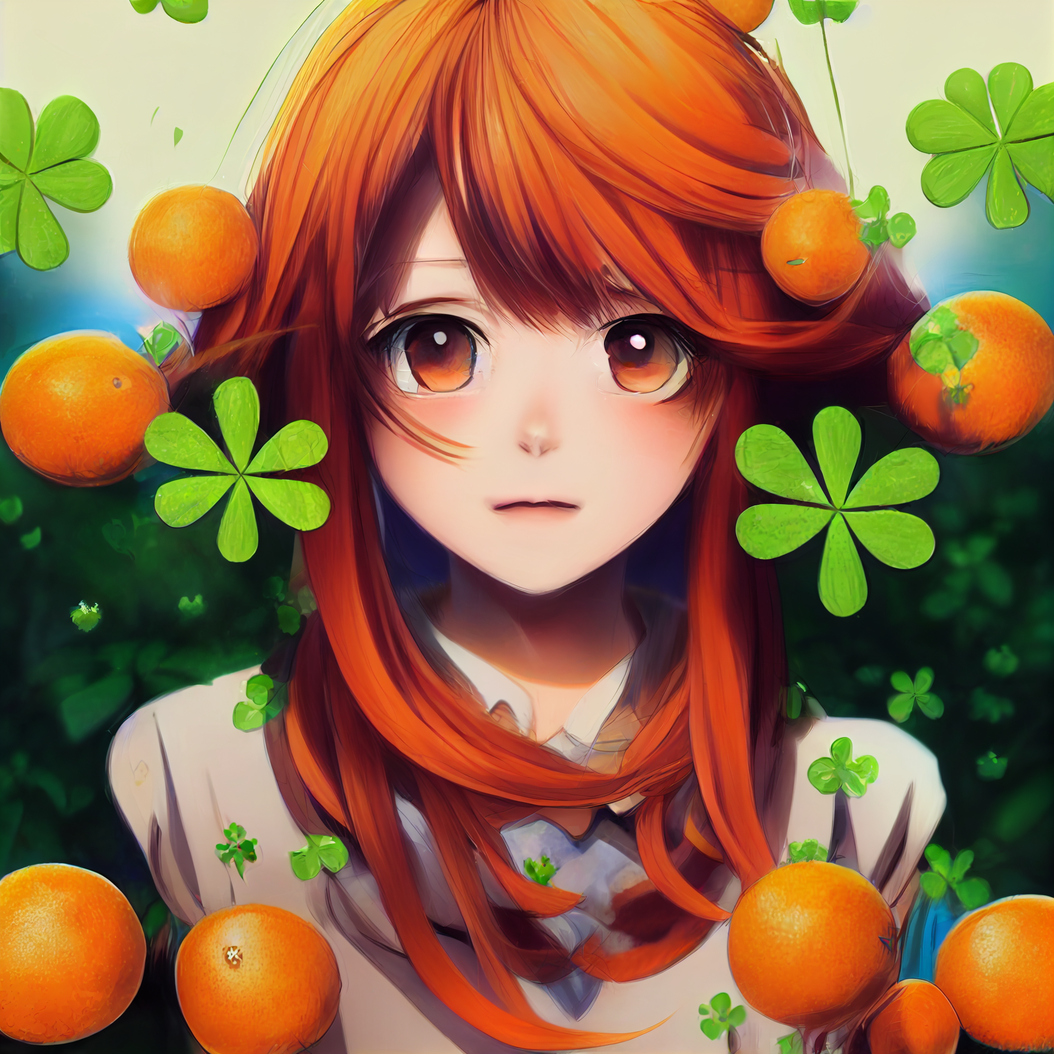 long orange hair anime