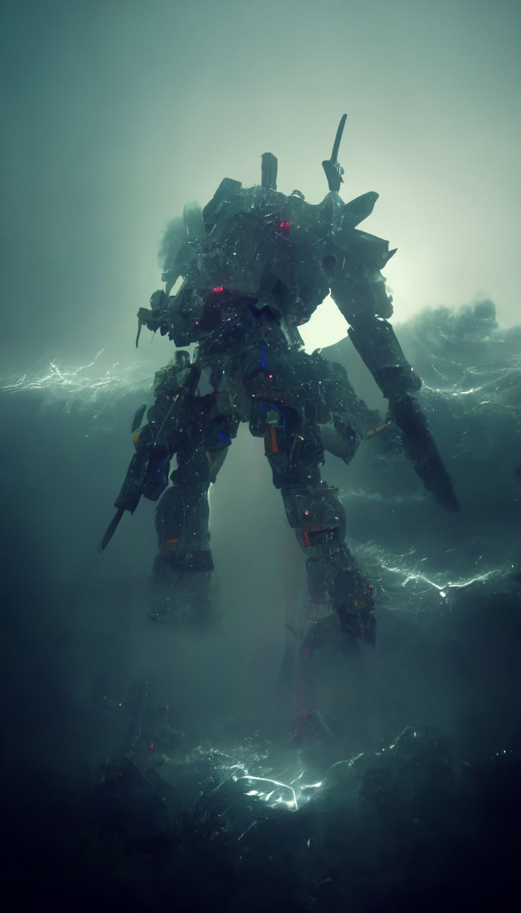 Midjourney Prompt Low Angle Detailed Giant Evil Gundam Prompthero 4178