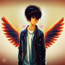 anime boy with angel wings