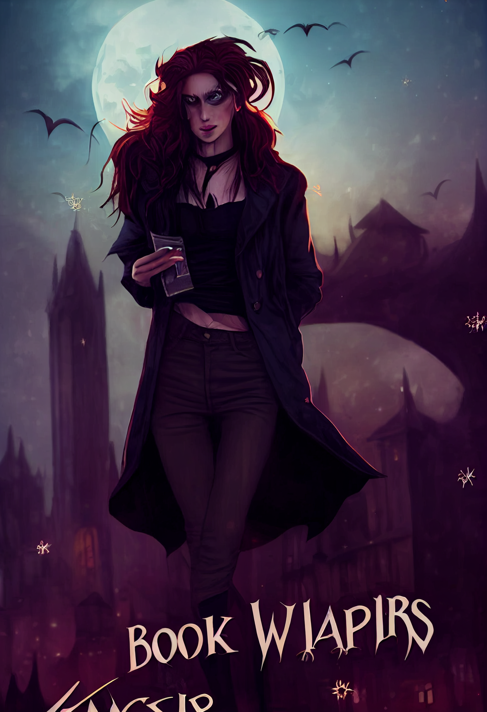 female vampire hunter, urban fantasy, vampire slayer,, Midjourney