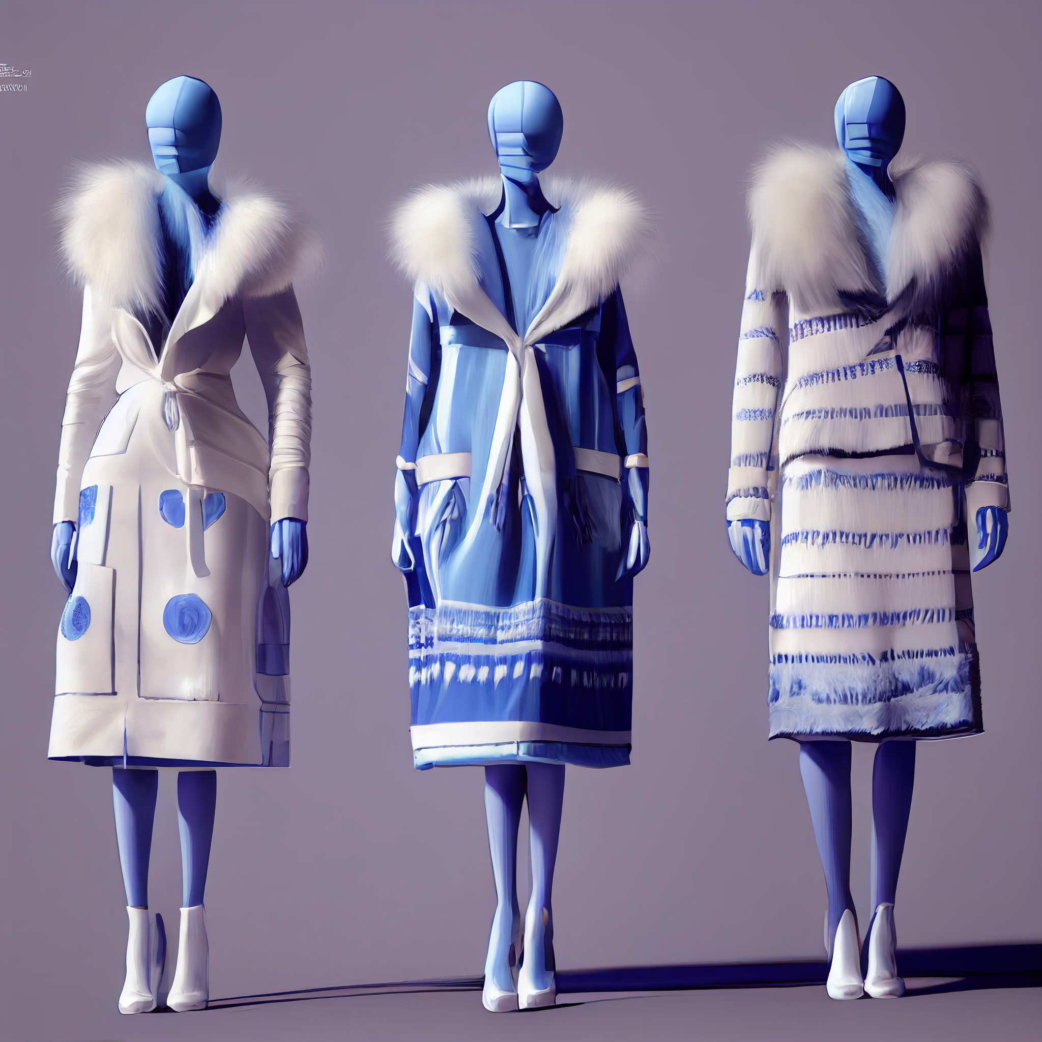 prompthunt: Three Views of Fashion Design Rendering , white