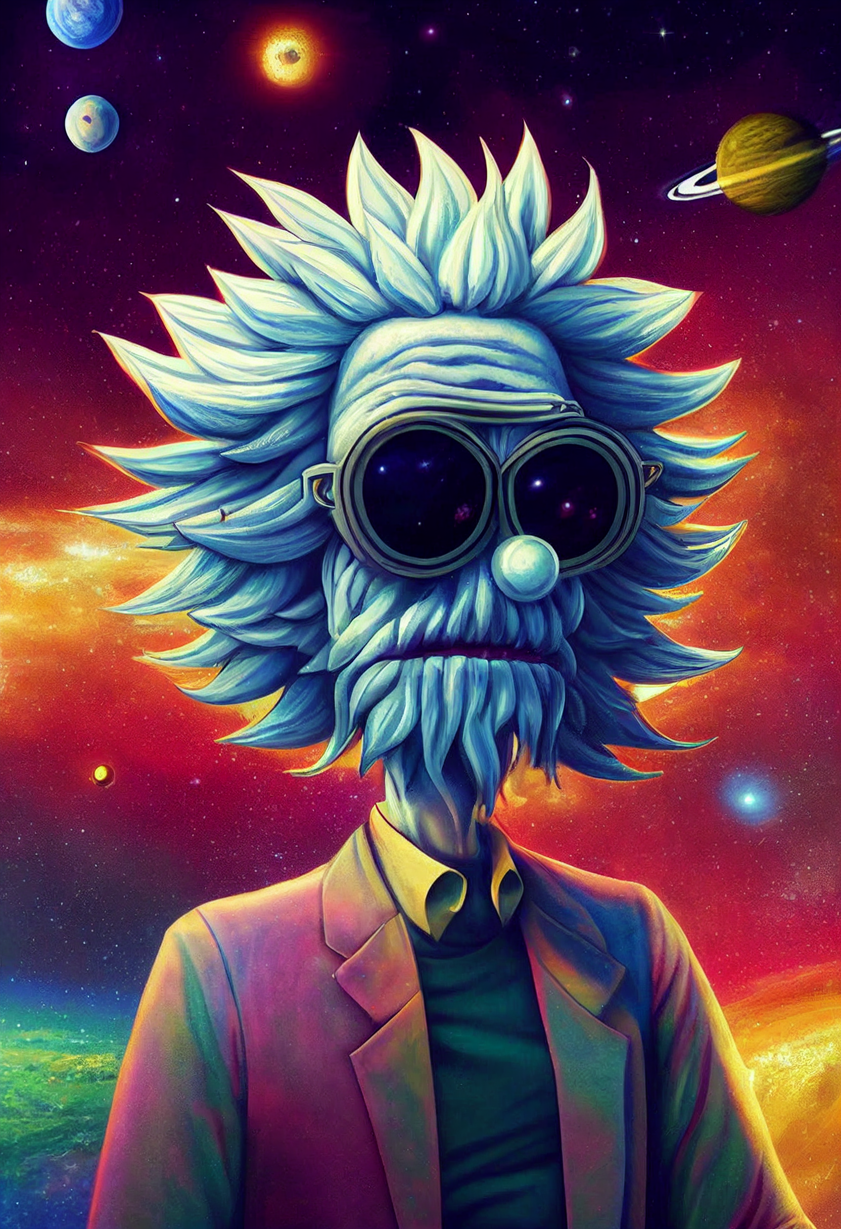 Amoled Einstein Rick wallpaper [OC] : r/rickandmorty