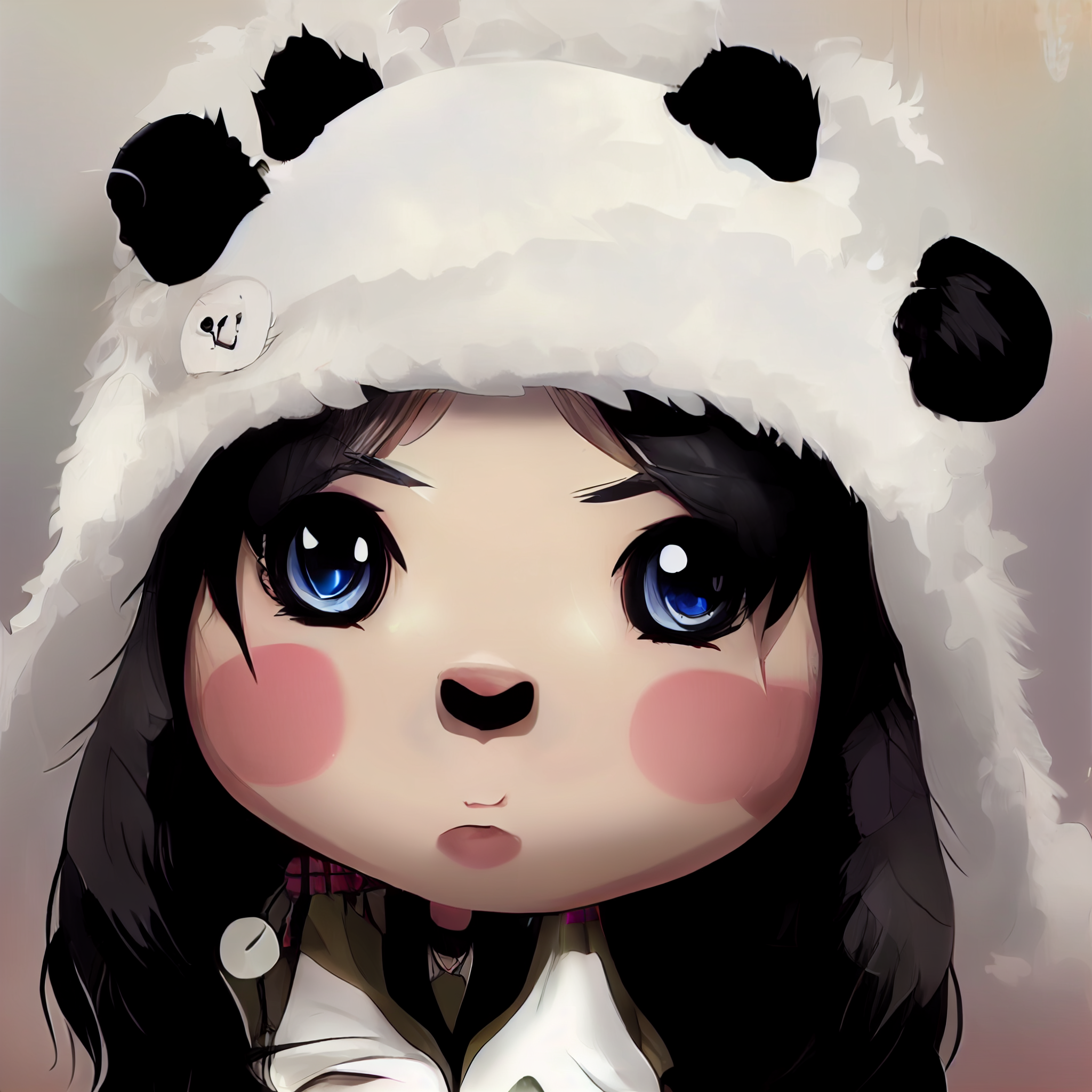 an anime girl with a stuffed panda | Stable Diffusion