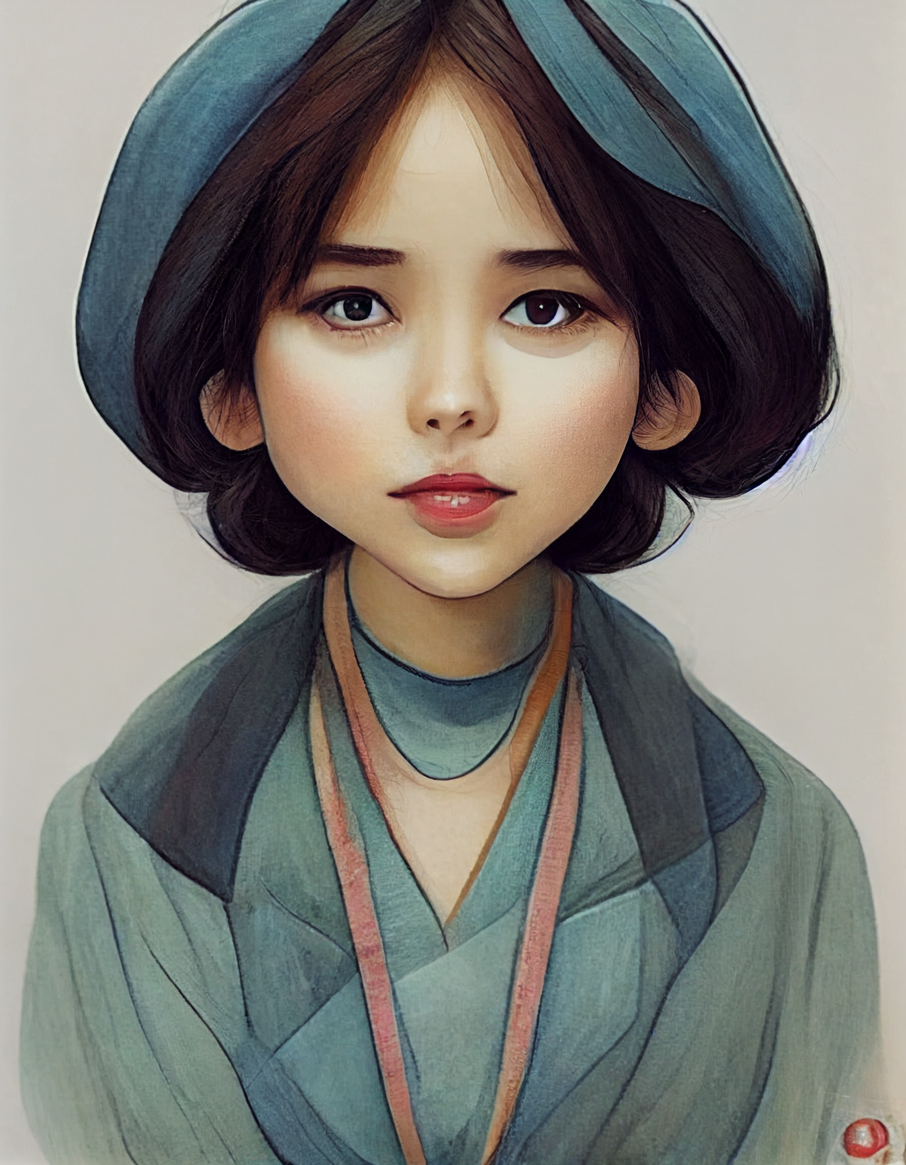 Korean girl drawing process pics at the end  rlearntodraw