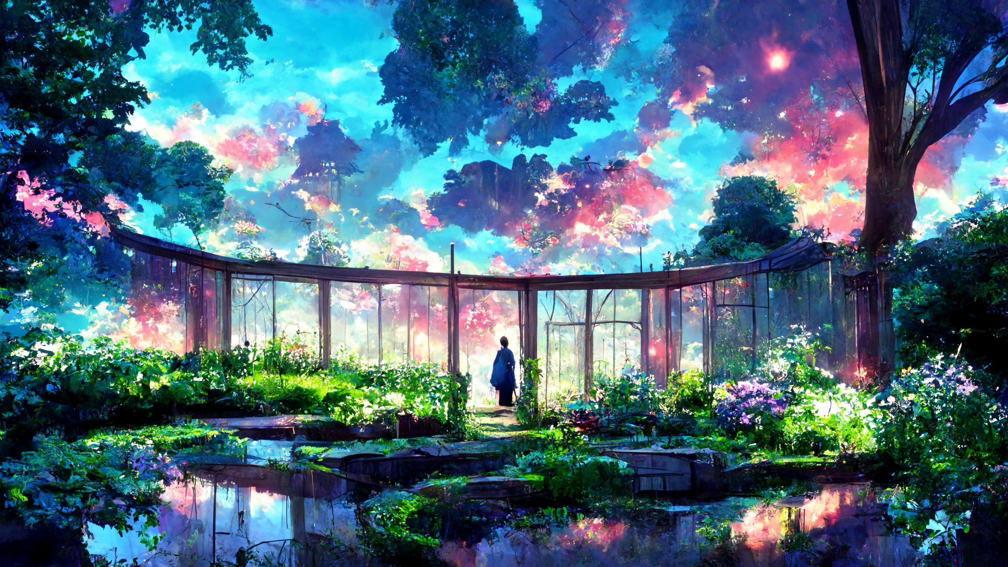 Midjourney prompt: beautiful, anime, garden, background, - PromptHero