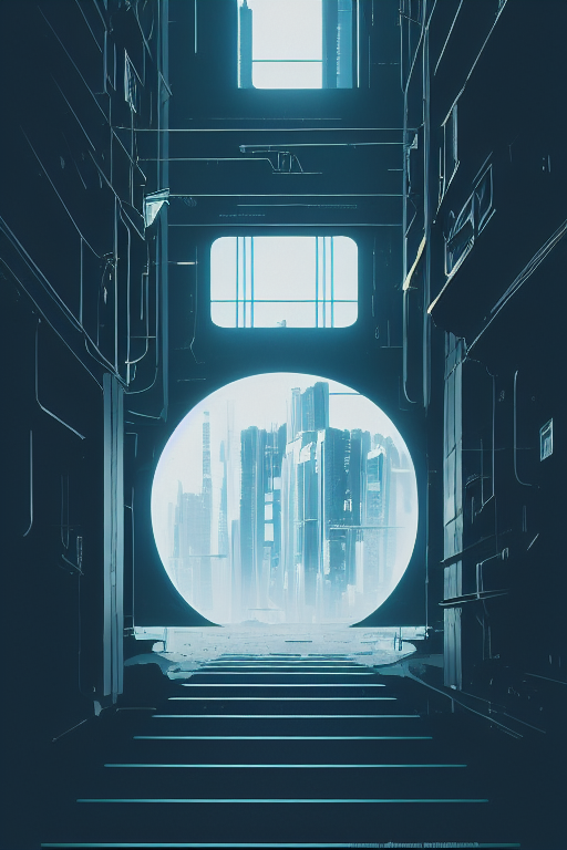 Horizontal view, cyberpunk, animation concept art, studio ghibli style,  clear reflection, full page scan of 3000s detailed concept art, cyberpunk,  mathematics and geometry, architecture, sewage system, urban section, floor  plan, architectural section