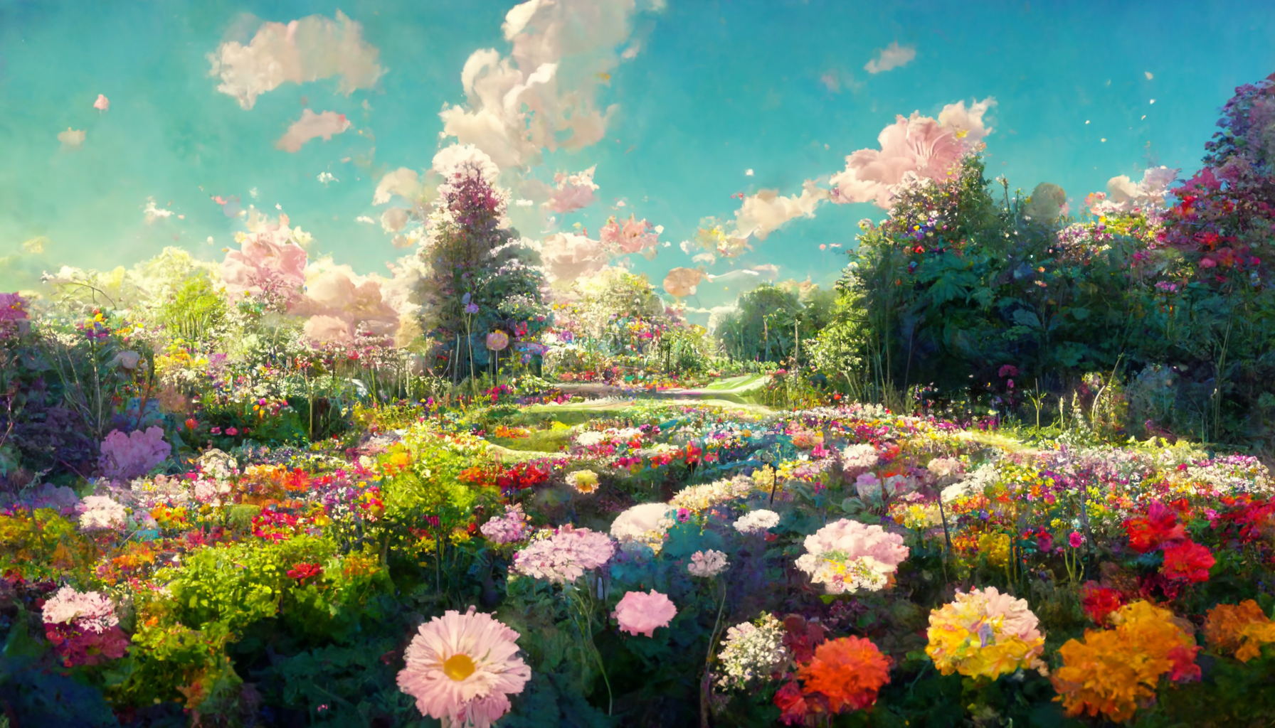 Enchanted Garden Background Illustration 2d Anime Style Stock Photo  Picture And Royalty Free Image Image 192035538