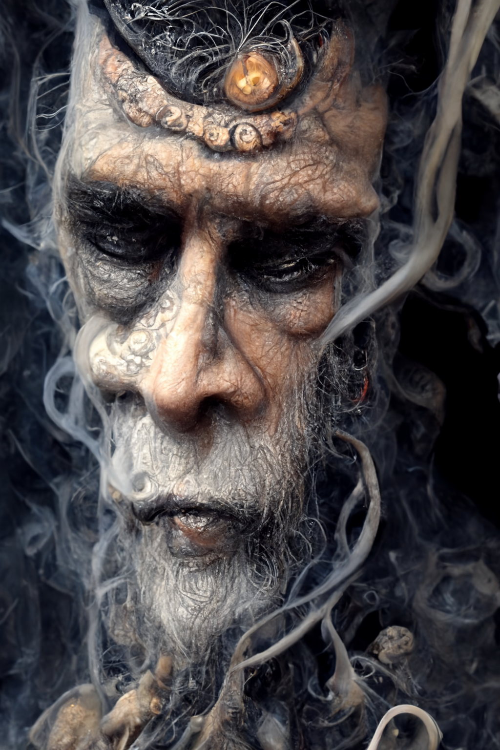 prompthunt: leviathan style dangerous Aghori Baba smoking weed ...