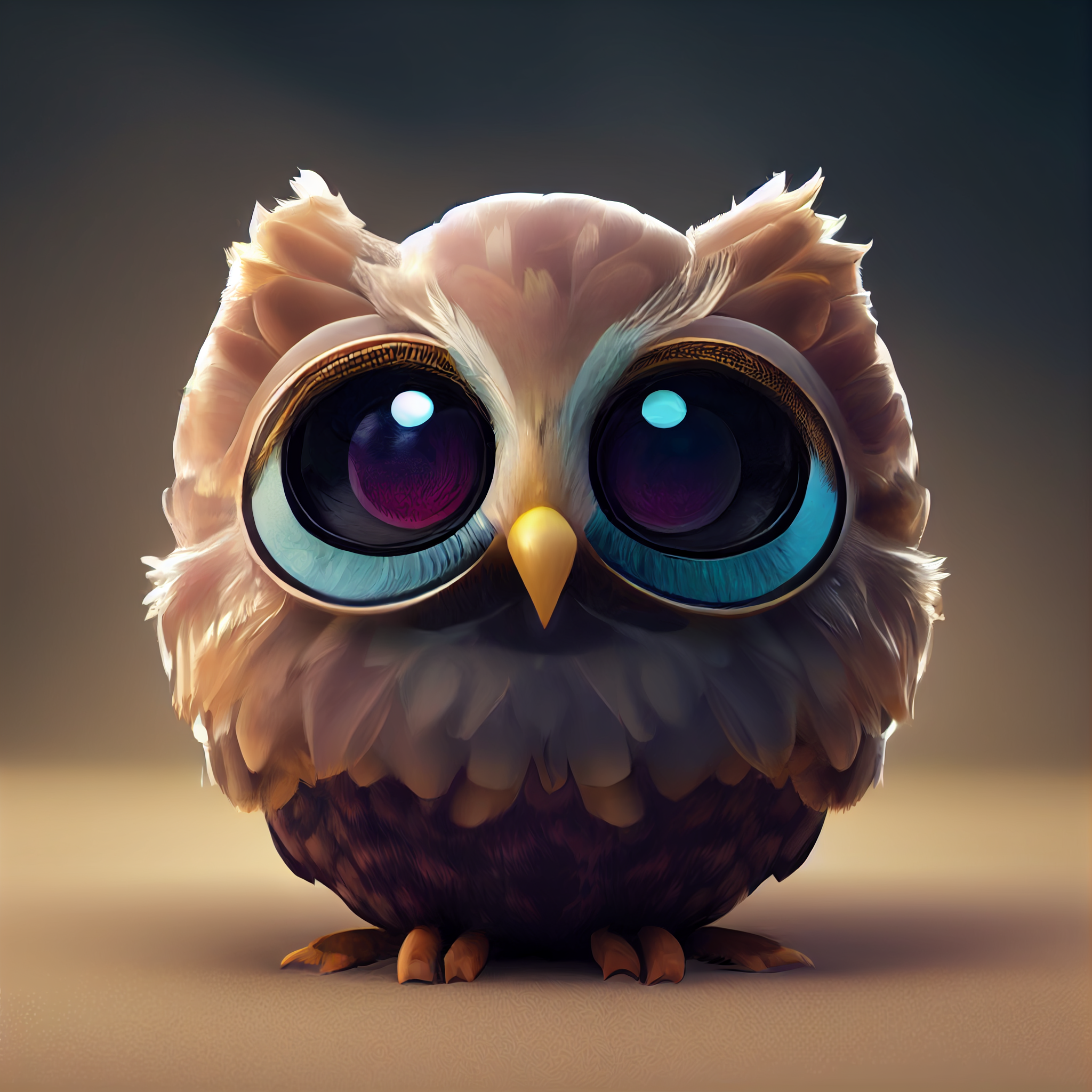 cute cartoon owls with big eyes