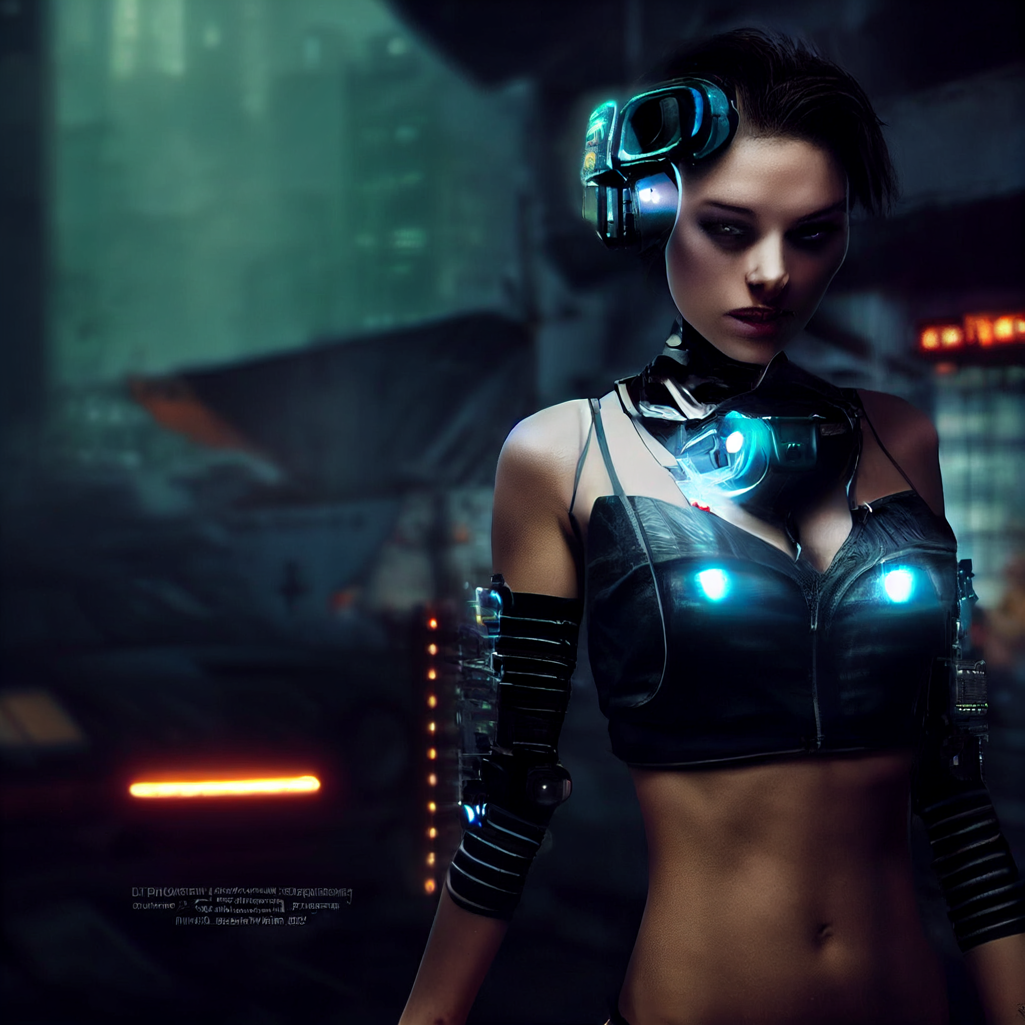 prompthunt: octane beautiful sci fi photorealistic gorgeous woman 4k 8k  ninja torn clothing cyberpunk FXAA TAA dystopian futuristic underground  rebel leader with a pet mechanical cyborg velociraptor