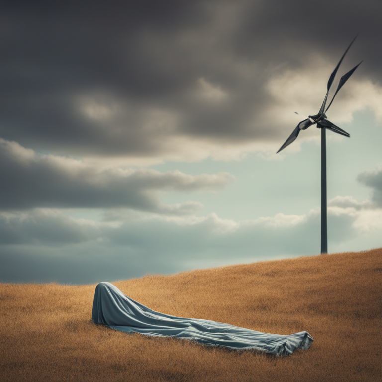 Dream Of Lying In Field Covered By Blanket Downhill From Windmill On Hill